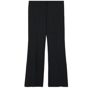 NWT! Mango MNG Back Slit Hems Flowy Trousers In Black Size US 8